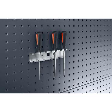Screwdriver holder for perforated plate